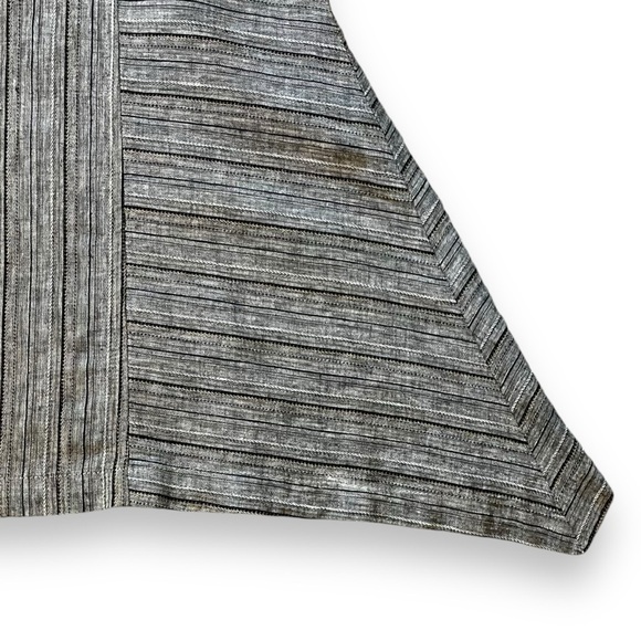 Mosaic USA Linen Tunic Top Lagenlook Flowy Striped Popover MOP Buttons Small - Picture 5 of 9